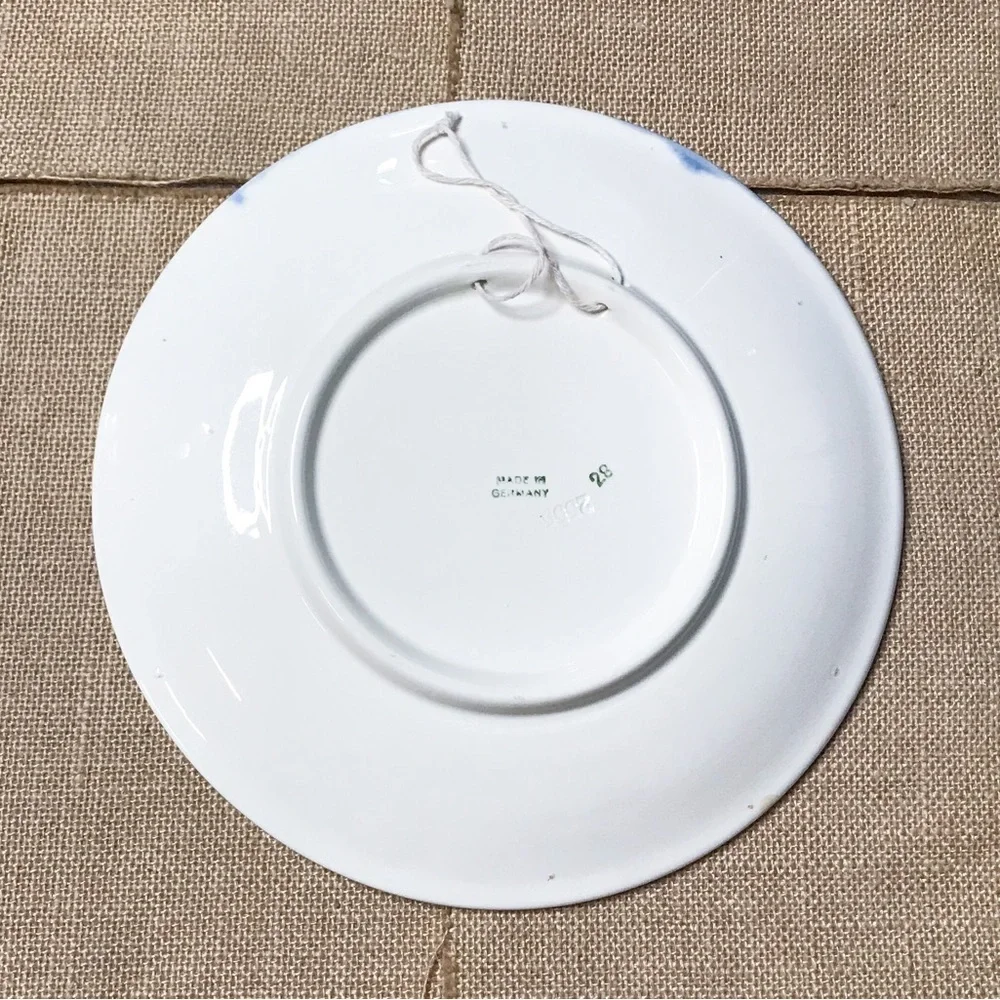 Vintage Thatched Cottage Chalet Round Wall Plate Made In Germany Cozy Cabin Core